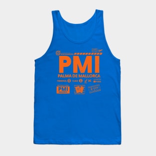 Vintage Palma de Mallorca PMI Airport Code Travel Day Retro Travel Tag Tank Top